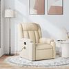 vidaXL Sill&oacute;n de masaje reclinable de tela crema