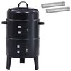 vidaXL Parrilla al aire libre &Oslash; 40 x 80 cm Acero Negro