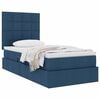 vidaXL Cama con almacenamiento y colch&oacute;n Azul 90 x 200 cm Poli&eacute;ster