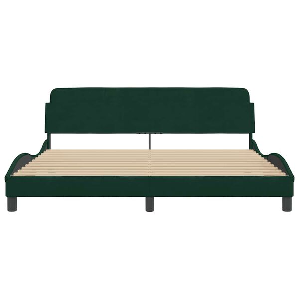vidaXL Estructura de cama Dover terciopelo verde oscuro 180x200 cm