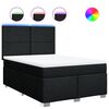 vidaXL Cama box spring con colch&oacute;n tela negro 140x190 cm