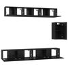 vidaXL Conjunto de mueble de TV 6 pcs Roble Negro Madera de ingeniería