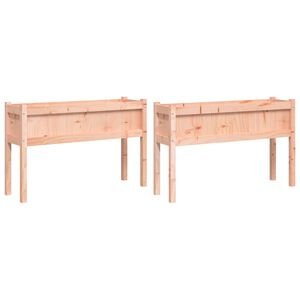 vidaXL Jardineras con patas 2 uds madera maciza de abeto Douglas