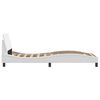 vidaXL Estructura de cama Dover cuero sint&eacute;tico blanco 90x190 cm