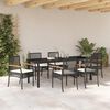 vidaXL Conjunto de Comedor de Jard&iacute;n 7 pcs Negro rat&aacute;n sint&eacute;tico