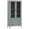 vidaXL Librer&iacute;a patas de metal OSLO madera maciza gris 85x35x172,5cm