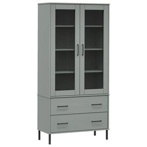vidaXL Librer&iacute;a patas de metal OSLO madera maciza gris 85x35x172,5cm