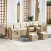 vidaXL Conjunto de sof&aacute; de jard&iacute;n 10 pcs beige y crema 90 x 55 x 71 cm