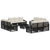 vidaXL Conjunto de sof&aacute;s de jard&iacute;n 13 uds. Negro rat&aacute;n sint&eacute;tico