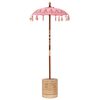 vidaXL Paraguas balin&eacute;s con base Rosa 95 x 95 x 260 cm Algod&oacute;n