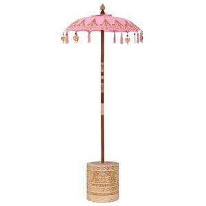 vidaXL Paraguas balin&eacute;s con base Rosa 95 x 95 x 260 cm Algod&oacute;n