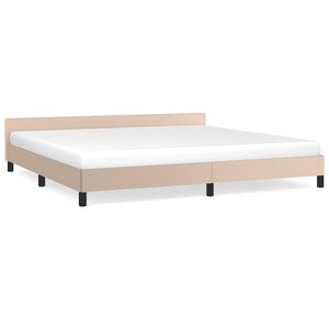 vidaXL Estructura de cama con cabecero sin colch&oacute;n capuchino 200x200cm