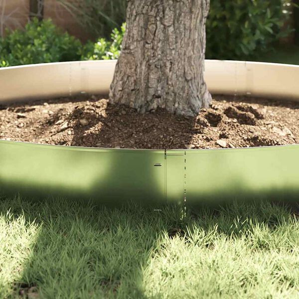 vidaXL Borduras para c&eacute;sped 10 pcs Plateado 100 x 25 x 0,07 cm