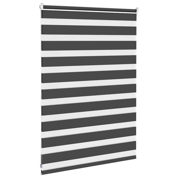 vidaXL Estor cebra negro 95x100 cm tejido ancho 90,9 cm poli&eacute;ster