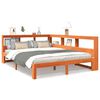 vidaXL Cama con estanter&iacute;a sin colch&oacute;n madera maciza marr&oacute;n 140x190 cm
