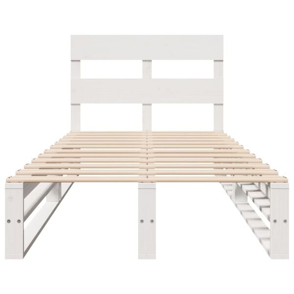 vidaXL Estructura de cama sin colch&oacute;n madera de pino blanca 90x200 cm