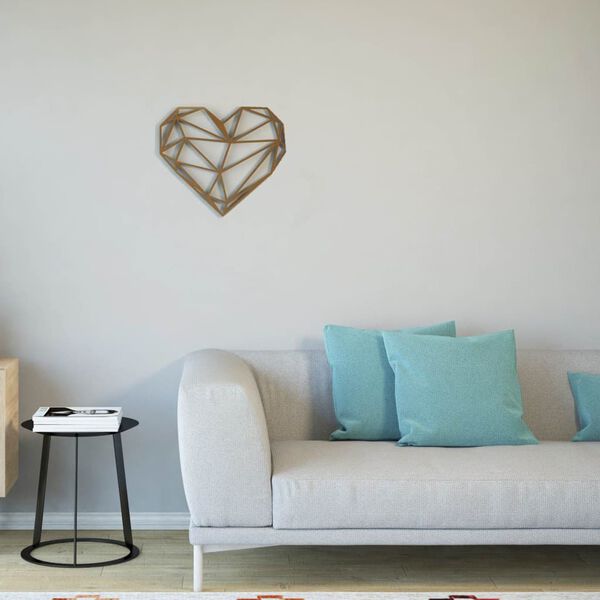 Homemania Adorno de pared Heart acero cobre 47x40 cm