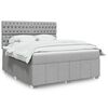 vidaXL Cama box spring con colch&oacute;n tela gris claro 180x200 cm