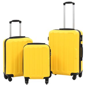 vidaXL Juego de maletas r&iacute;gidas con ruedas trolley amarillo ABS