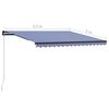 vidaXL Toldo manual retr&aacute;ctil azul y blanco 450x300 cm