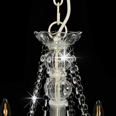 vidaXL Lámpara de araña con cuentas blanco 8 bombillas E14