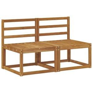 vidaXL 2 Pieza Sof&aacute; intermedio de exterior Madera de Acacia S&oacute;lida