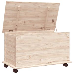 vidaXL Ba&uacute;l de almacenaje con ruedas ALTA madera maciza 73x39,5x43 cm