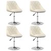 vidaXL Sillas de comedor giratorias 4 unidades terciopelo color crema