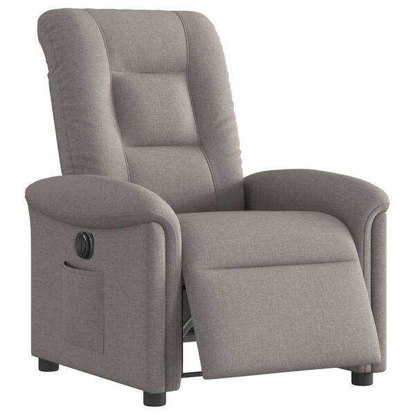 vidaXL Sill&oacute;n reclinable el&eacute;ctrico tela gris taup&eacute;