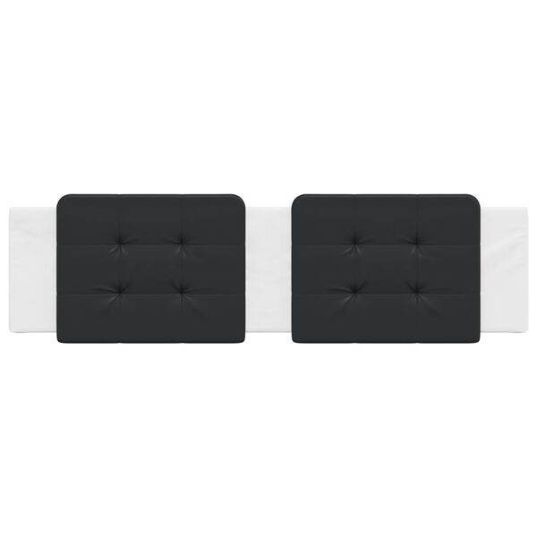 vidaXL Cabecero de cama acolchado Zadar cuero sint&eacute;tico negro blanco 180 cm