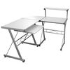 vidaXL Escritorio de esquina madera contrachapada blanco 132x112x99 cm