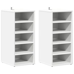 vidaXL Zapateros 2 uds contrachapada blanco 31,5x35x70 cm