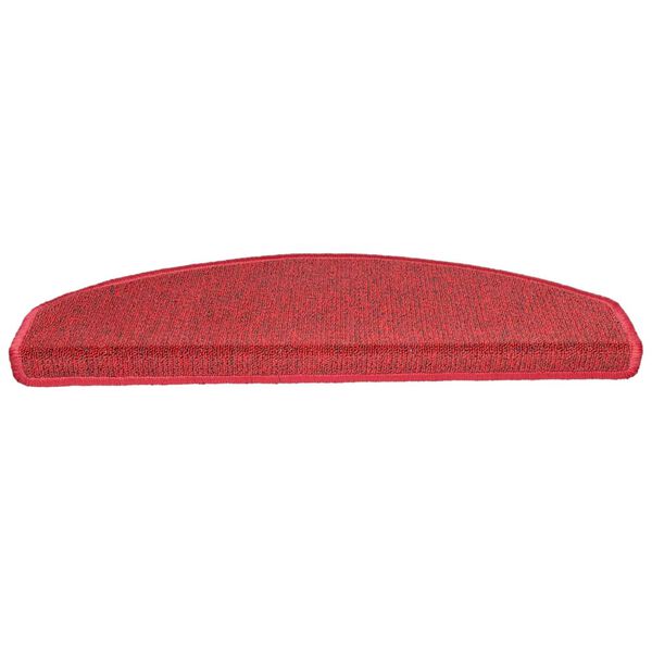 vidaXL Felpudos para escaleras 15 unidades 65x24x4 cm Rojos Semicirculares Grandes