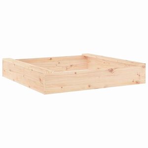 vidaXL Arenero con asientos cuadrado madera maciza de pino