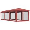vidaXL Carpa para fiestas con 8 paredes de malla HDPE rojo 3x9 m
