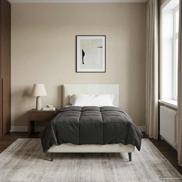 vidaXL Edred&oacute;n de Todo el A&ntilde;o Antracita 155 x 200 cm Microfibra