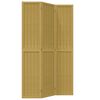 vidaXL Biombo separador de 3 paneles madera maciza paulownia marr&oacute;n