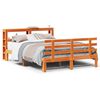vidaXL Estructura cama con cabecero madera pino marr&oacute;n cera 135x190 cm