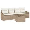 vidaXL Juego de Sof&aacute; 5 uds. Beige y Crema 55 x 55 x 37 cm