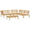 vidaXL Juego de Sof&aacute; con coj&iacute;n 4 pcs Beige Madera de Acacia S&oacute;lida