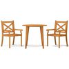 vidaXL Juego de comedor de jard&iacute;n 3 piezas madera maciza de acacia