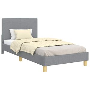 vidaXL Cama para ni&ntilde;os con cabecero Gris Claro 80 x 200 cm tela
