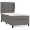 vidaXL Cama box spring con colch&oacute;n cuero sint&eacute;tico gris 90x190 cm