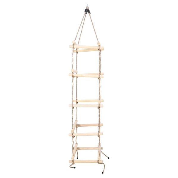 vidaXL Escalera de cuerda para niños madera 200 cm