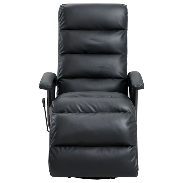 vidaXL Sill&oacute;n reclinable para TV de cuero sint&eacute;tico negro