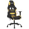 vidaXL Silla gaming con reposapiés tela negro y amarillo