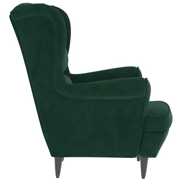 vidaXL Sill&oacute;n de terciopelo verde oscuro