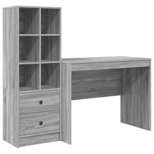 vidaXL Escritorio Gris Sonoma 145.5 x 50 x 127 cm 2 uds.