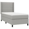 vidaXL Cama box spring con colch&oacute;n tela gris claro 90x190 cm