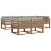 vidaXL Conjunto de sof&aacute;s de exterior 8 uds. Natural y Gris Claro